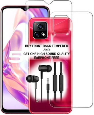 SOMTONE Front and Back Tempered Glass for vivo Y31s 5G FRONT BACK TEMPERED GLASS BUY AND GET EARPHONE FREE(Pack of 1)