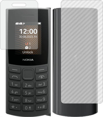 Fasheen Front and Back Tempered Glass for Nokia 106 4G 2023 (Matte Front & Carbon Fiber Skin for Back)(Pack of 2)