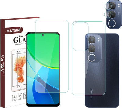 Vatsin Front and Back Tempered Glass for ViVO Y29 5G, ViVO Y29 5G [With Rear Camera Lens Guard](Pack of 3)