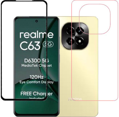 ojucase Front and Back Tempered Glass for realme C63 5G, realme C63(Pack of 1)