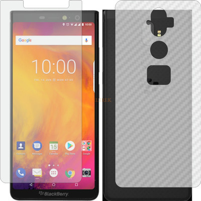TELTREK Front and Back Tempered Glass for BLACKBERRY EVOLVE X (Front Matte Finish & Back 3d Carbon Fiber)(Pack of 2)