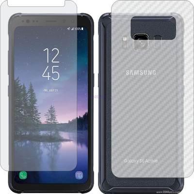 Fasheen Front and Back Tempered Glass for SAMSUNG GALAXY S8 ACTIVE (Front Matte Finish & Back 3d Carbon Fiber)(Pack of 2)