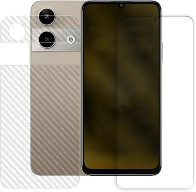 SOMTONE Front and Back Tempered Glass for Lava Storm Play 5G Front Back Tempered Glass Screen Protector | Anti-Scratch | Edge to Edge Full Coverage | 9H Hardness ( 1 FRONT TEMPERED GLASS PROTECTOR + 1 BACK CARBON FIBER SKIN )(Pack of 1)