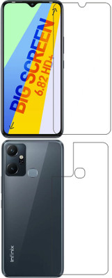 wooden craft Front and Back Tempered Glass for Infinix Smart 6 Plus {Flexible}, X6823C, Smart 6 Plus(Pack of 2)