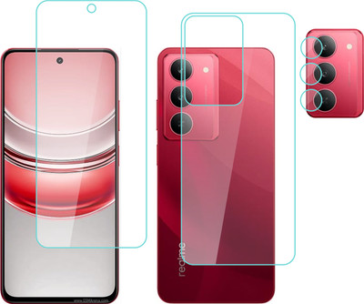 Vatsin Front and Back Screen Guard for Realme P3 Lite 5G, Realme P3 Lite 5G [With Rear Camera Lens Guard](Pack of 3)