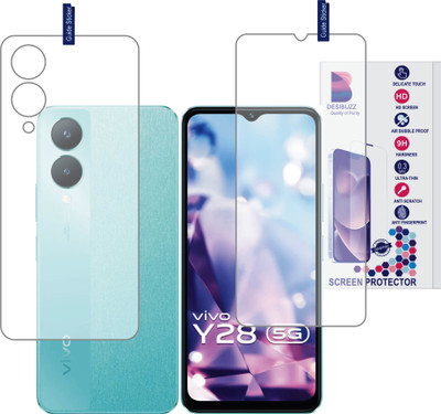 DESIBUZZ Front and Back Tempered Glass for Vivo Y28 5G, Vivo Y28e 5G, Vivo Y28s 5G, (Flexible)(Pack of 2)