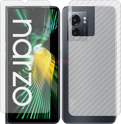 Fasheen Front and Back Tempered Glass for REALME RMX3572 (Front Matte Finish & Back 3d Carbon Fiber)(Pack of 2)