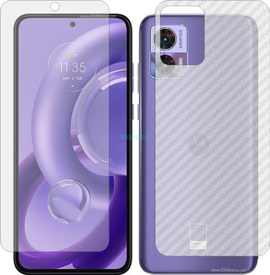 Fasheen Front and Back Tempered Glass for MOTOROLA MOTO EDGE 30 NEO (Front Matte Finish & Back 3d Carbon Fiber)(Pack of 2)
