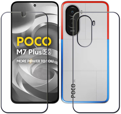 tombik Front and Back Tempered Glass for 29sf-POCO M7 Plus-fb,lens(Pack of 3)