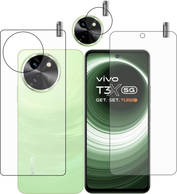 GARUDA GLASS Front and Back Tempered Glass for VIVO T3x 5G With Camera Lens Protector(Pack of 3)