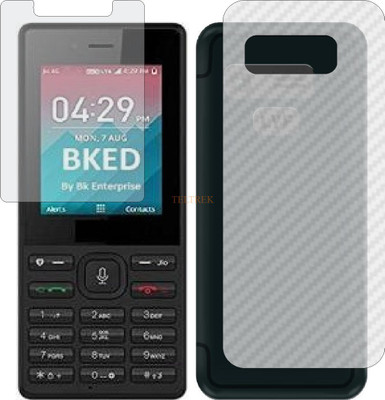 TELTREK Front and Back Tempered Glass for JIO C45 (Front Matte Finish & Back 3d Carbon Fiber)(Pack of 2)