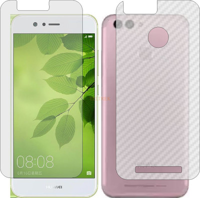 TELTREK Front and Back Tempered Glass for HUAWEI NOVA 2 (Front Matte Finish & Back 3d Carbon Fiber)(Pack of 2)