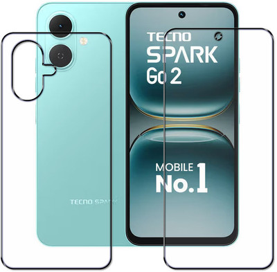 tombik Front and Back Tempered Glass for 29kl-Tecno Spark Go 2-fb(Pack of 2)