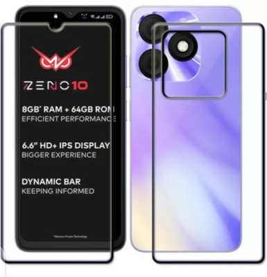 KHWABEEDA Front and Back Tempered Glass for ITEL ZENO 10(Pack of 2)