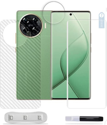 DOWRVIN Front and Back Tempered Glass for TECNO SPARK 20 PRO PLUS 5G( 1 FRONT UV 9H CURVE HARDNESS FULL COVERAGE TEMPERED GLASS AND 1 BACK FIBER SCREEN GUARD(Pack of 3)
