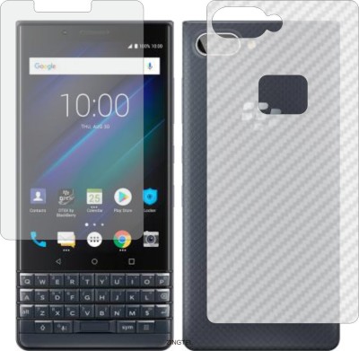 ZINGTEL Front and Back Tempered Glass for BLACKBERRY KEY 2 LE (Front Matte Finish & Back 3d Carbon Fiber)(Pack of 2)