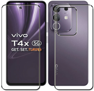 tombik Front and Back Tempered Glass for 22ga-Vivo T4x 5G-fb(Pack of 2)