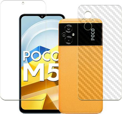 SOMTONE Front and Back Tempered Glass for POCO M5 FRONT BACK(Pack of 1)