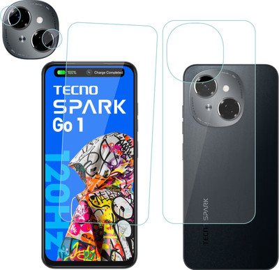 Ten To 11 Front and Back Tempered Glass for Tecno Spark Go 1, Tecno Spark Go 1 [With Rear Camera Lens Guard](Pack of 3)