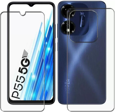 DOWRVIN Front and Back Tempered Glass for ITEL P55 5G FRONT AND BACK TEMPERED GLASS(Pack of 2)