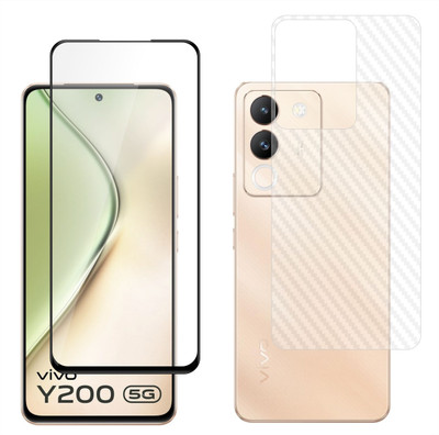 Ten To 11 Front and Back Tempered Glass for ViVO Y200 5G, ViVO Y200 5G [Back Carbon Fiber](Pack of 2)