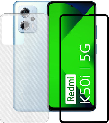 LILLIPUT Front and Back Tempered Glass for Mi Redmi K50i(Pack of 2)