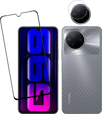 Vatsin Front and Back Tempered Glass for Infinix Note 12 Pro, Infinix Note 12 Pro (Back Carbon Fiber)(Pack of 3)