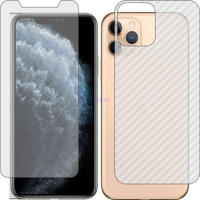 Fasheen Front and Back Tempered Glass for APPLE IPHONE 11 MAX (Front Matte Finish & Back 3d Carbon Fiber)(Pack of 2)