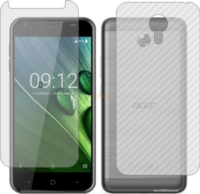 TELTREK Front and Back Tempered Glass for ACER LIQUID Z6 PLUS (Front Matte Finish & Back 3d Carbon Fiber)(Pack of 2)