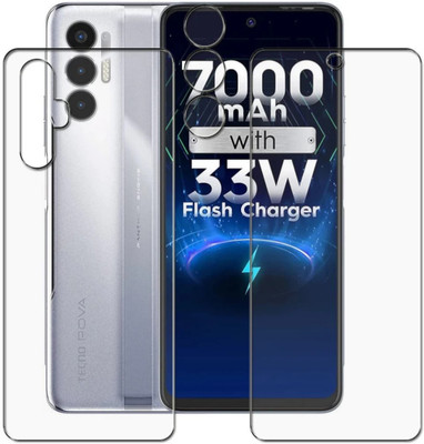 MUTAALI Front and Back Tempered Glass for Tecno Pova 3(Pack of 1)