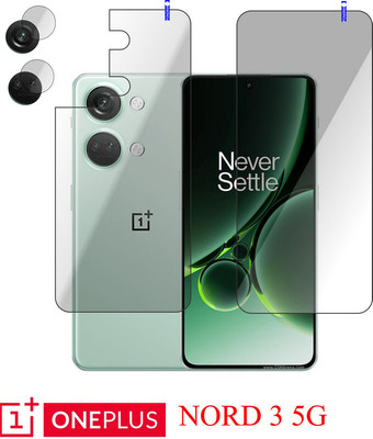 PONDRIK Front and Back Tempered Glass for OnePlus Nord 3 5G(Pack of 3)