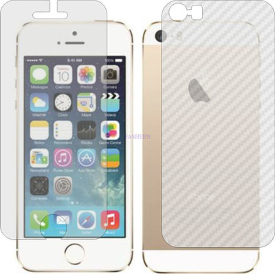 Fasheen Front and Back Tempered Glass for APPLE IPHONE 5 (Front Matte Finish & Back 3d Carbon Fiber)(Pack of 2)