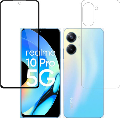 Vatsin Front and Back Tempered Glass for Realme 10 Pro 5G(Pack of 2)