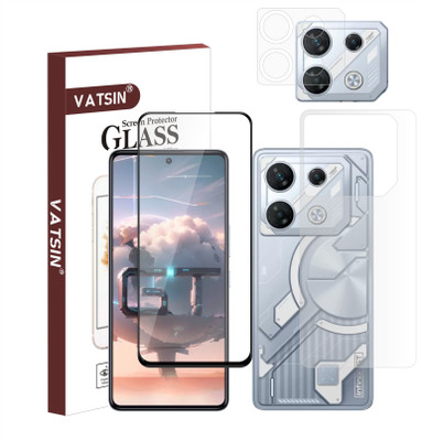 Vatsin Front and Back Tempered Glass for Infinix GT10 Pro, Infinix GT10 Pro [With Rear Camera Lens Guard](Pack of 3)