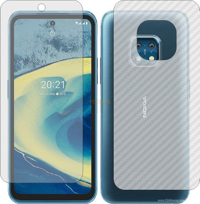 TELTREK Front and Back Tempered Glass for NOKIA XR20 (Front Matte Finish & Back 3d Carbon Fiber)(Pack of 2)