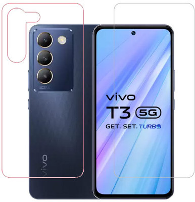 ECMERED Front and Back Tempered Glass for Vivo T3 5G, Vivo Y200E 5G(Pack of 1)