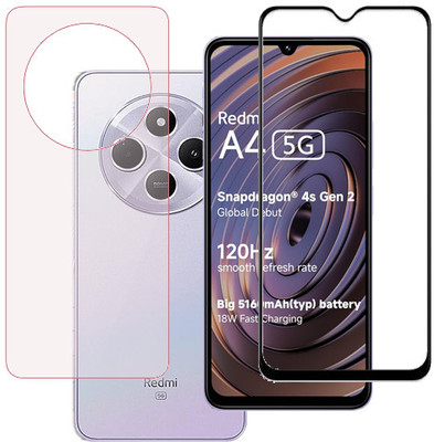 KMPERED Front and Back Tempered Glass for Mi Redmi A4, Mi Redmi A4(Pack of 1)