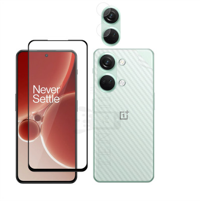 Ten To 11 Front and Back Tempered Glass for OnePlus Nord 3, OnePlus Nord 3 [Back Carbon Fiber] [Rear Camera Lens Guard](Pack of 3)