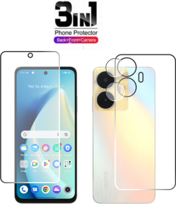 chakoor Front and Back Tempered Glass for Realme C55(Pack of 3)