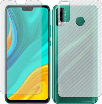 TELTREK Front and Back Tempered Glass for HUAWEI Y8S (Front Matte Finish & Back 3d Carbon Fiber)(Pack of 2)
