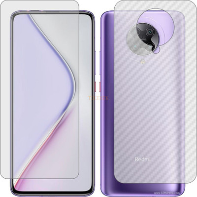 TELTREK Front and Back Tempered Glass for XIAOMI REDMI K30 PRO ZOOM (Front Matte Finish & Back 3d Carbon Fiber)(Pack of 2)