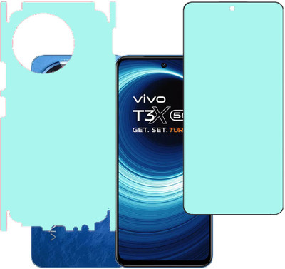 VAYUVAULT Front and Back Tempered Glass for Vivo T3x, Vivo T3x 5G(Pack of 2)