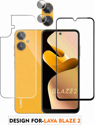 Olonga Front and Back Tempered Glass for LAVA BLAZE 2(Pack of 3)