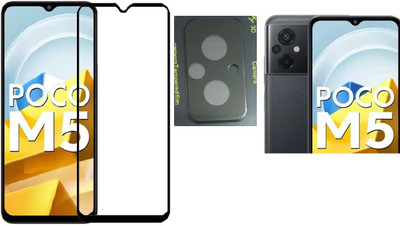 COVER CAPITAL Front and Back Tempered Glass for Poco M5(Pack of 2)