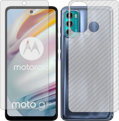 Fasheen Front and Back Tempered Glass for MOTO G60 (Front Matte Finish & Back 3d Carbon Fiber)(Pack of 2)