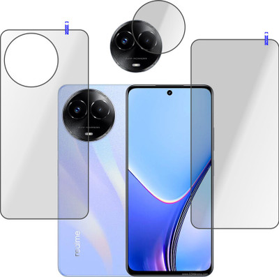 PONDRIK Front and Back Tempered Glass for realme C67 5G(Pack of 3)