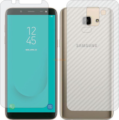 TELTREK Front and Back Tempered Glass for SAMSUNG J6 2018 (Front Matte Finish & Back 3d Carbon Fiber)(Pack of 2)