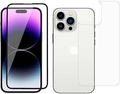 RADHYA Front and Back Tempered Glass for Apple iPhone 14 Pro Black(Pack of 2)
