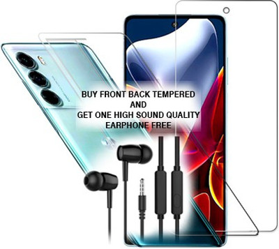 SOMTONE Front and Back Tempered Glass for Motorola Edge S30 FRONT BACK TEMPERED GLASS BUY AND GET EARPHONE FREE(Pack of 1)
