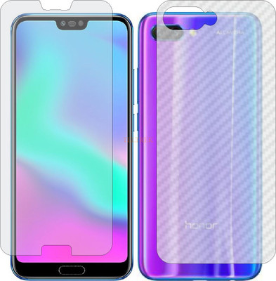 TELTREK Front and Back Tempered Glass for HONOR 10 (Front Matte Finish & Back 3d Carbon Fiber)(Pack of 2)